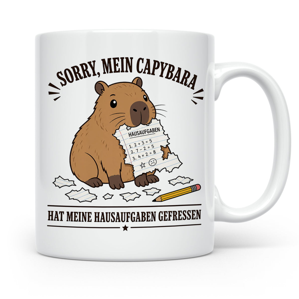Capybara Tasse Sorry mein Capybara hat meine Hausaufgaben ge – Weiß [farbe:weiß]