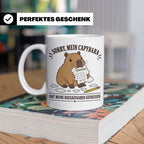 Capybara Tasse Sorry mein Capybara hat meine Hausaufgaben ge – Weiß [farbe:weiß]