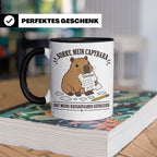Capybara Tasse Sorry mein Capybara hat meine Hausaufgaben ge – Schwarz [farbe:schwarz]