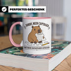 Capybara Tasse Sorry mein Capybara hat meine Hausaufgaben ge – Rosa [farbe:rosa]