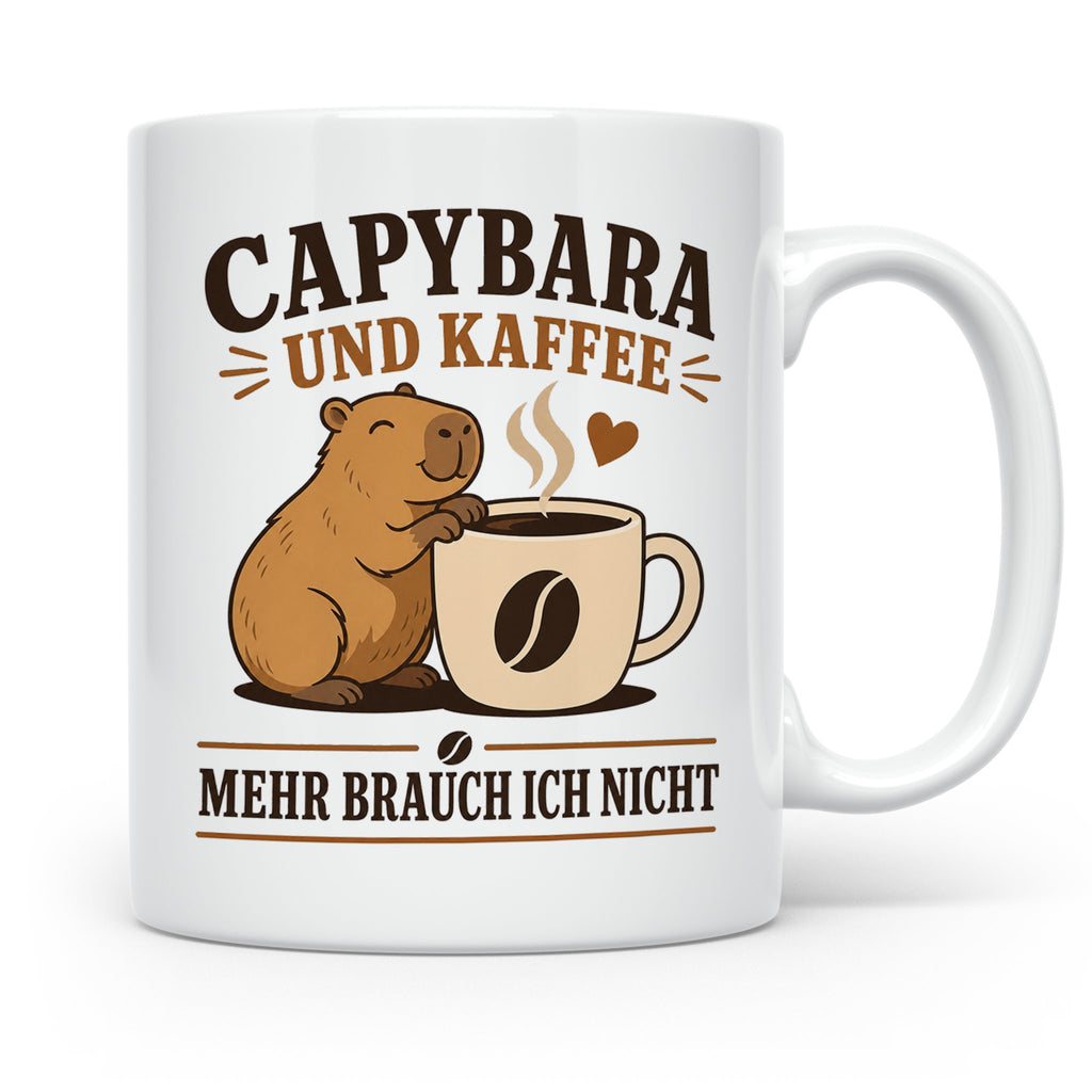 Capybara Tasse Capybara und Kaffee mehr brauch ich nicht - G – Weiß [farbe:weiß]
