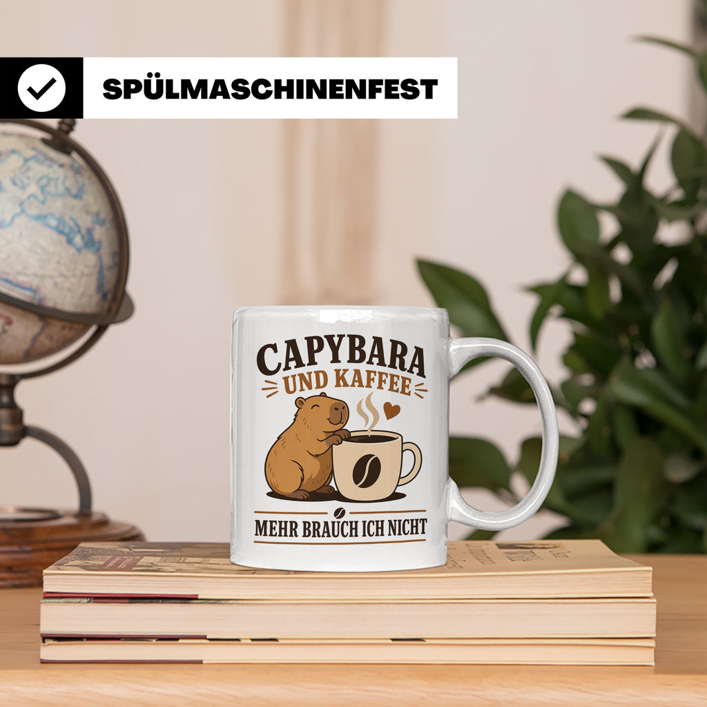 Capybara Tasse Capybara und Kaffee mehr brauch ich nicht - G – Weiß [farbe:weiß]