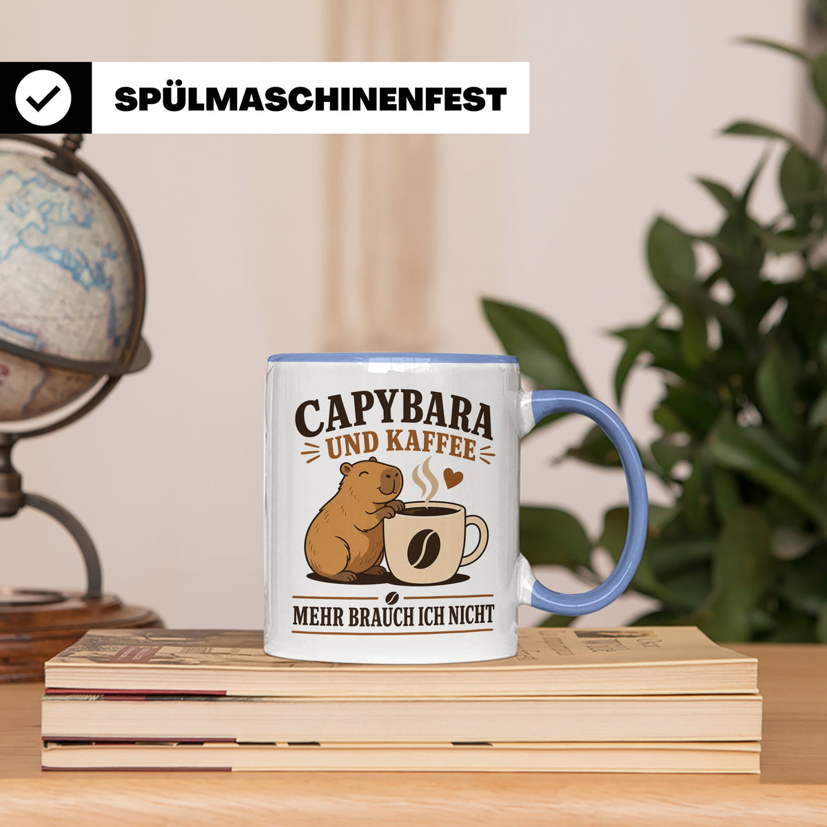 Capybara Tasse Capybara und Kaffee mehr brauch ich nicht - G – Blau [farbe:blau]