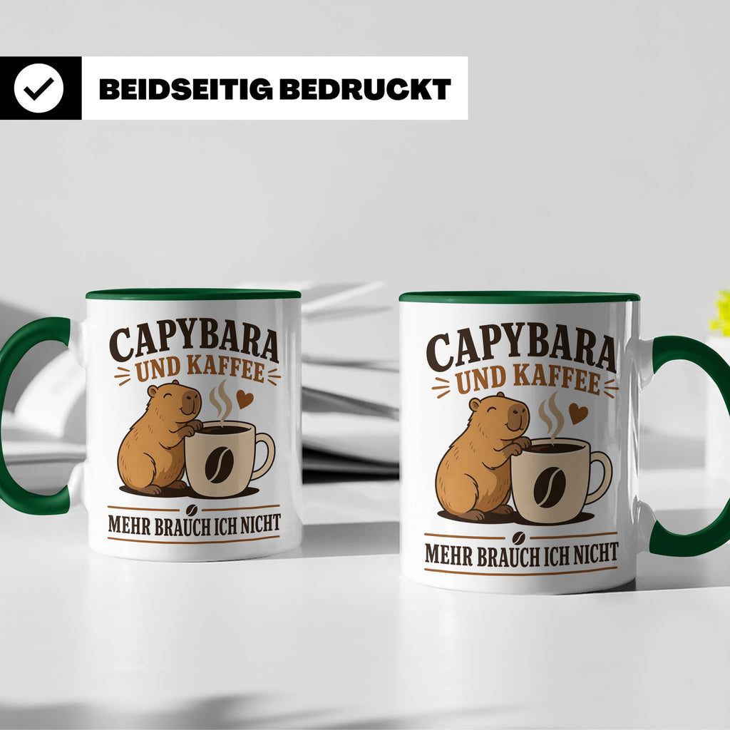 Capybara Tasse Capybara und Kaffee mehr brauch ich nicht - G – Grün [farbe:grün]