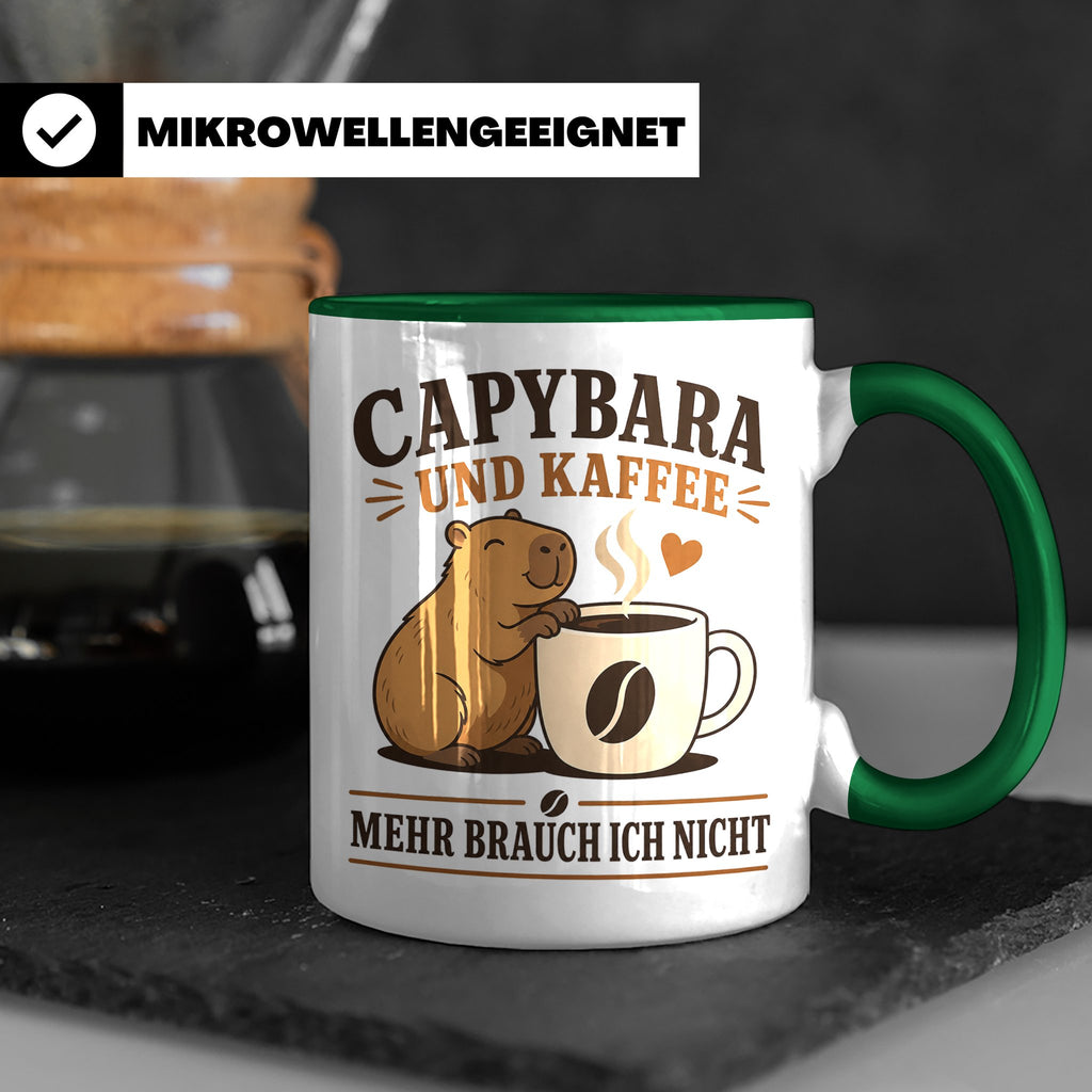 Capybara Tasse Capybara und Kaffee mehr brauch ich nicht - G – Grün [farbe:grün]