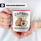 Capybara Tasse Capybara und Kaffee mehr brauch ich nicht - G – Rot [farbe:rot]