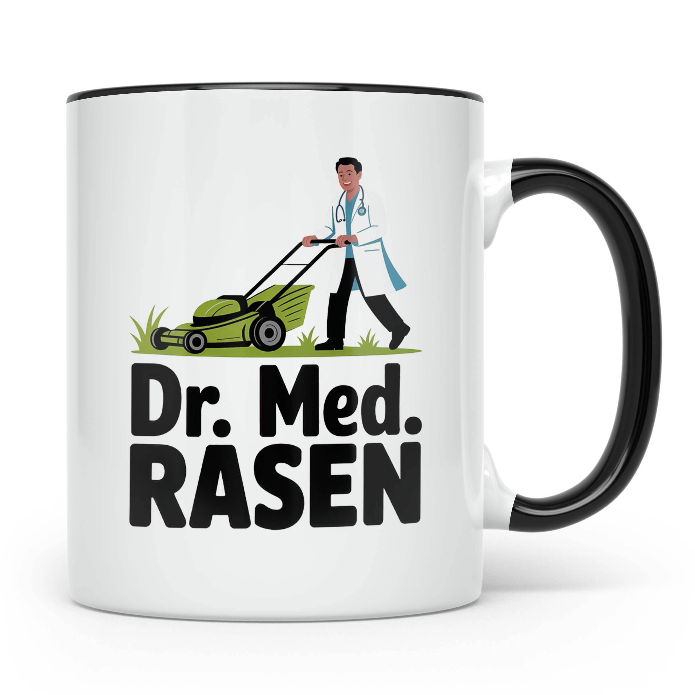 Rasen Tasse - Dr. Med. Rasen - Gartenbau Arzt Design - Rasen – Schwarz [farbe:schwarz]