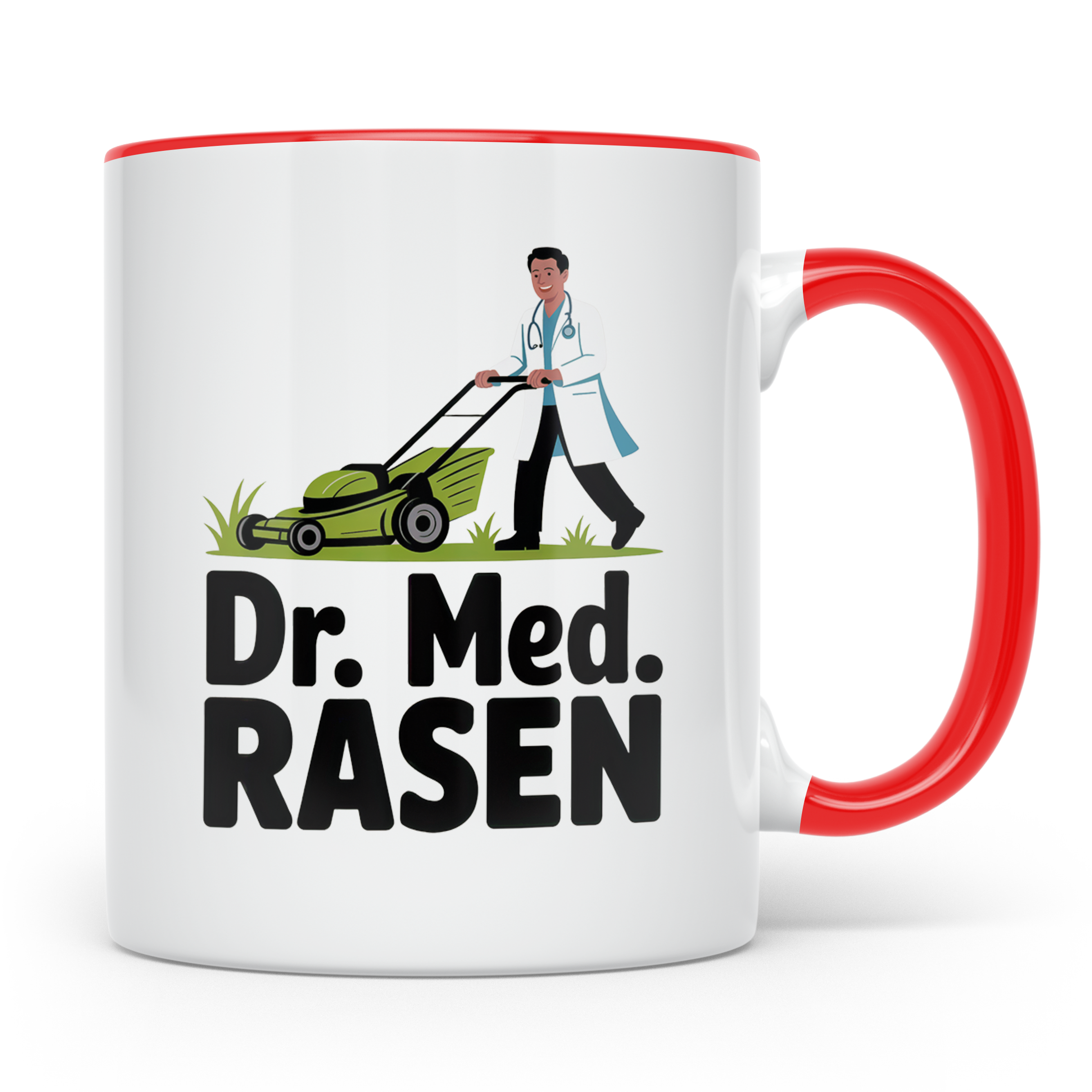 Rasen Tasse - Dr. Med. Rasen - Gartenbau Arzt Design - Rasen – Rot [farbe:rot]