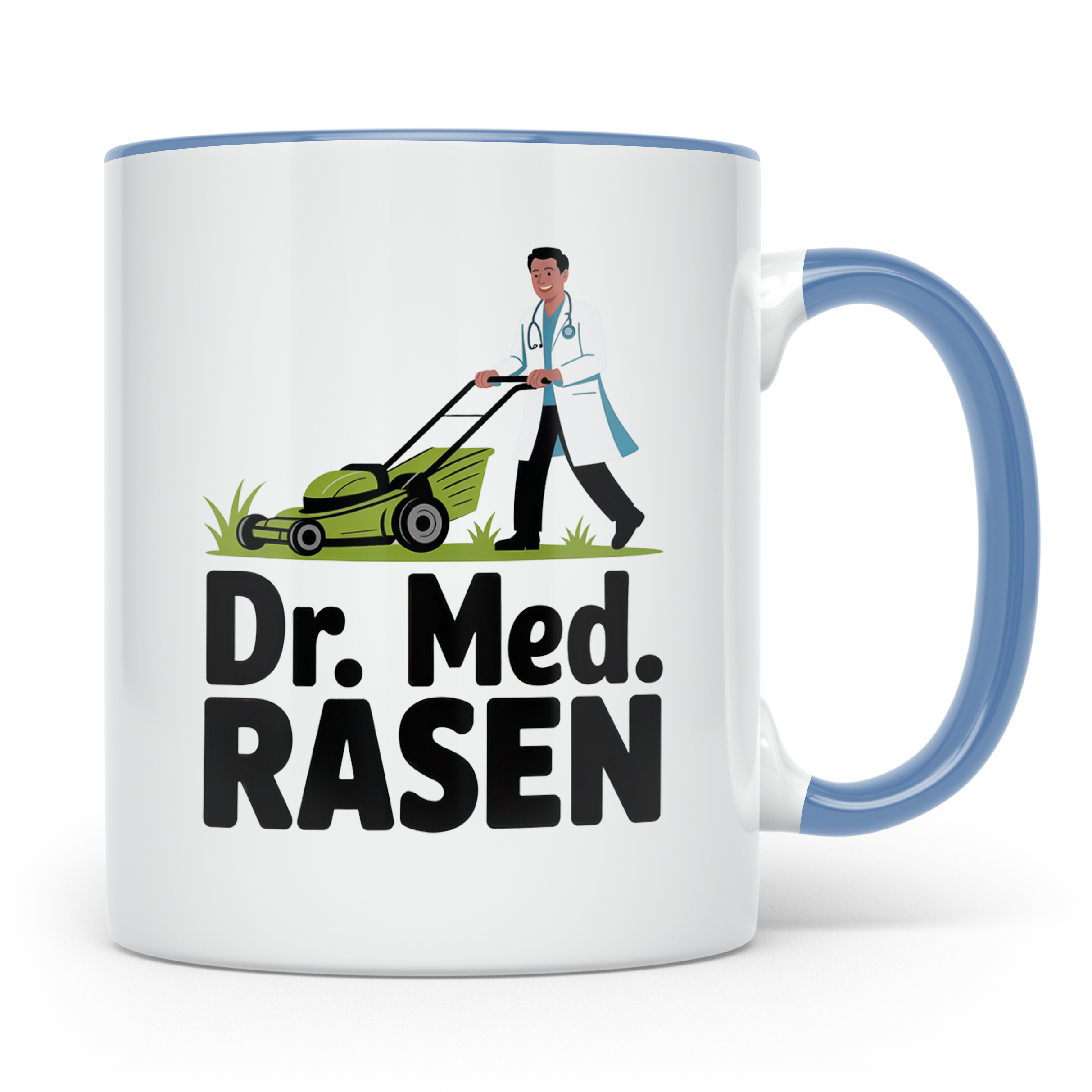 Rasen Tasse - Dr. Med. Rasen - Gartenbau Arzt Design - Rasen – Blau [farbe:blau]