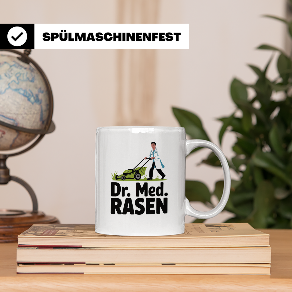 Rasen Tasse - Dr. Med. Rasen - Gartenbau Arzt Design - Rasen – Weiß [farbe:weiß]