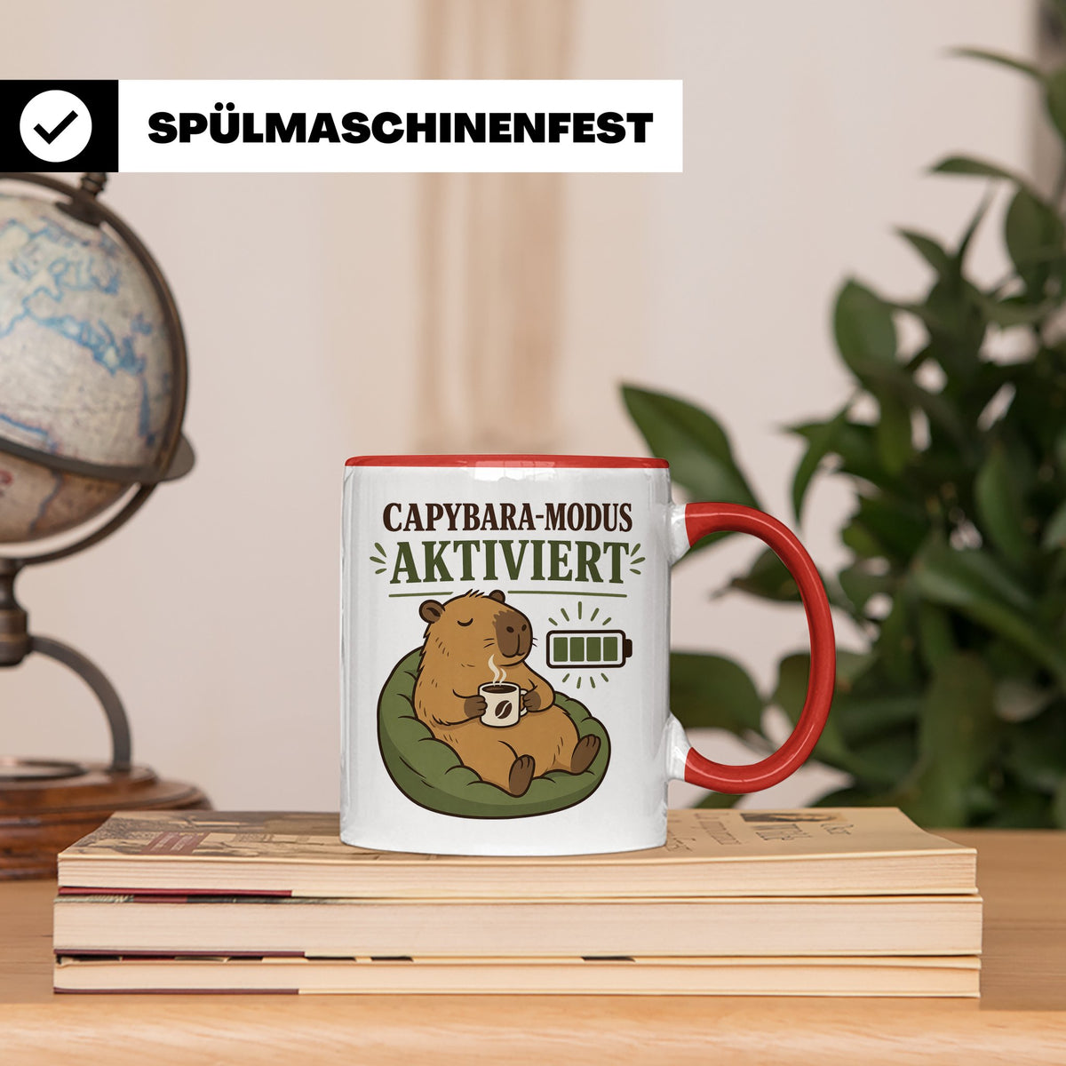 Capybara Tasse Capybara Modus aktiviert - Lustiges Geschenk  – Rot [farbe:rot]