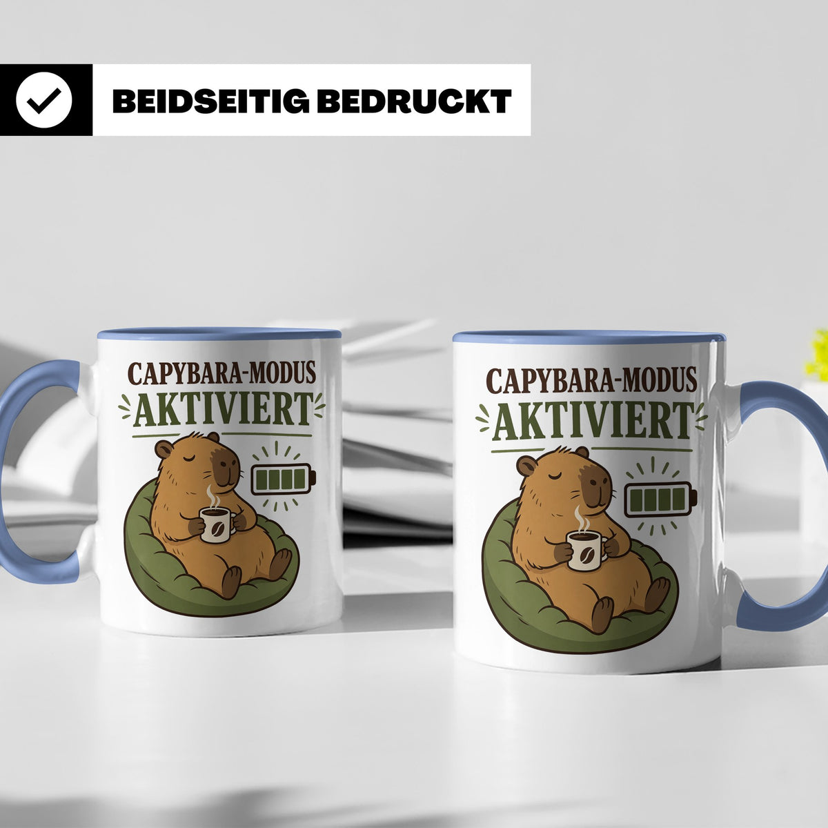 Capybara Tasse Capybara Modus aktiviert - Lustiges Geschenk  – Blau [farbe:blau]