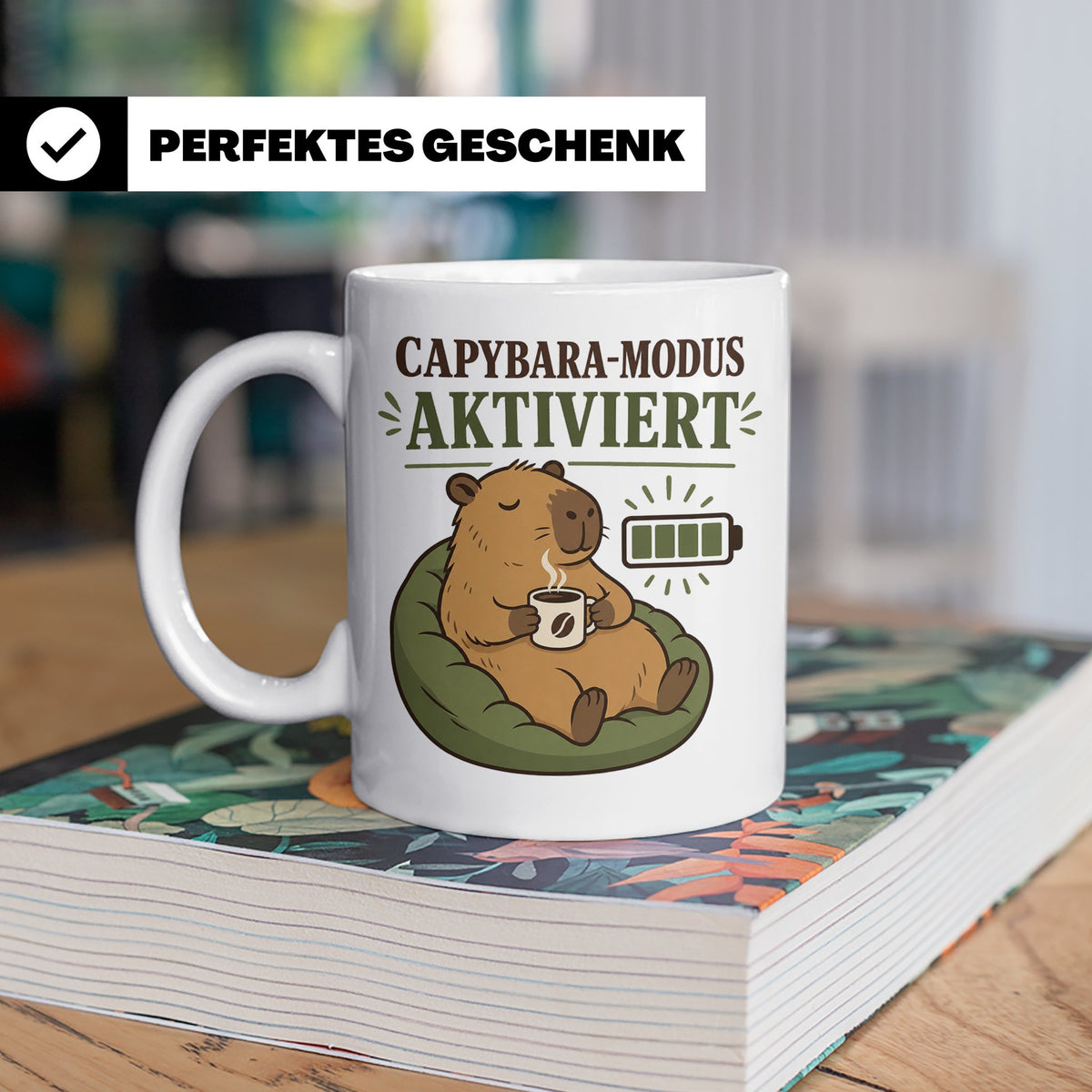 Capybara Tasse Capybara Modus aktiviert - Lustiges Geschenk  – Weiß [farbe:weiß]