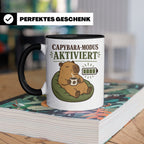 Capybara Tasse Capybara Modus aktiviert - Lustiges Geschenk  – Schwarz [farbe:schwarz]