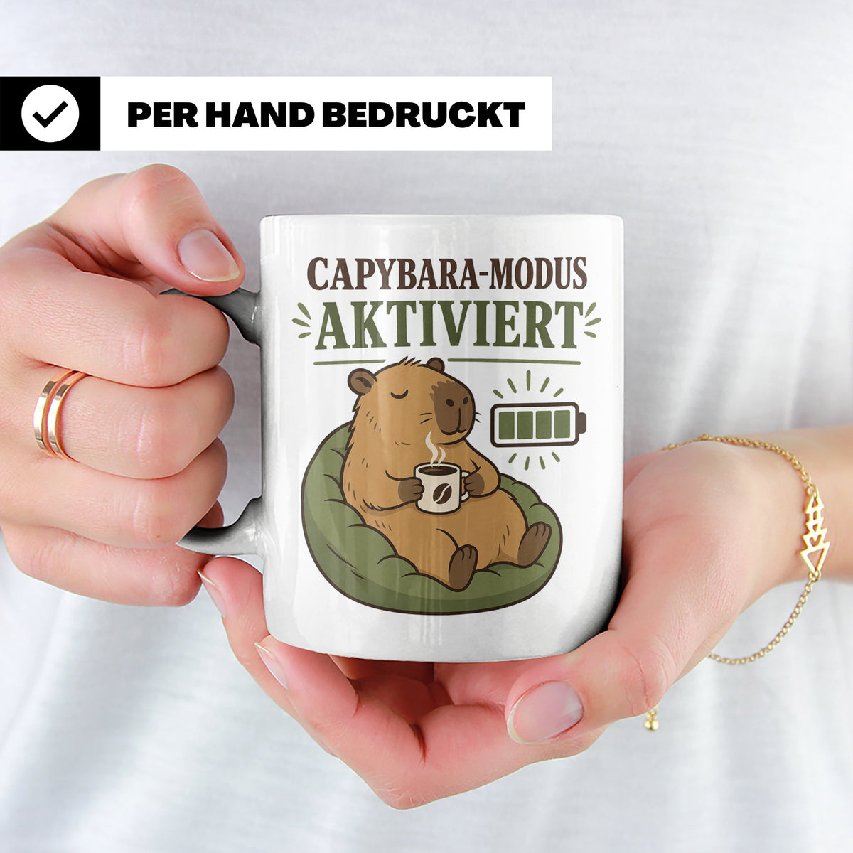 Capybara Tasse Capybara Modus aktiviert - Lustiges Geschenk  – Weiß [farbe:weiß]