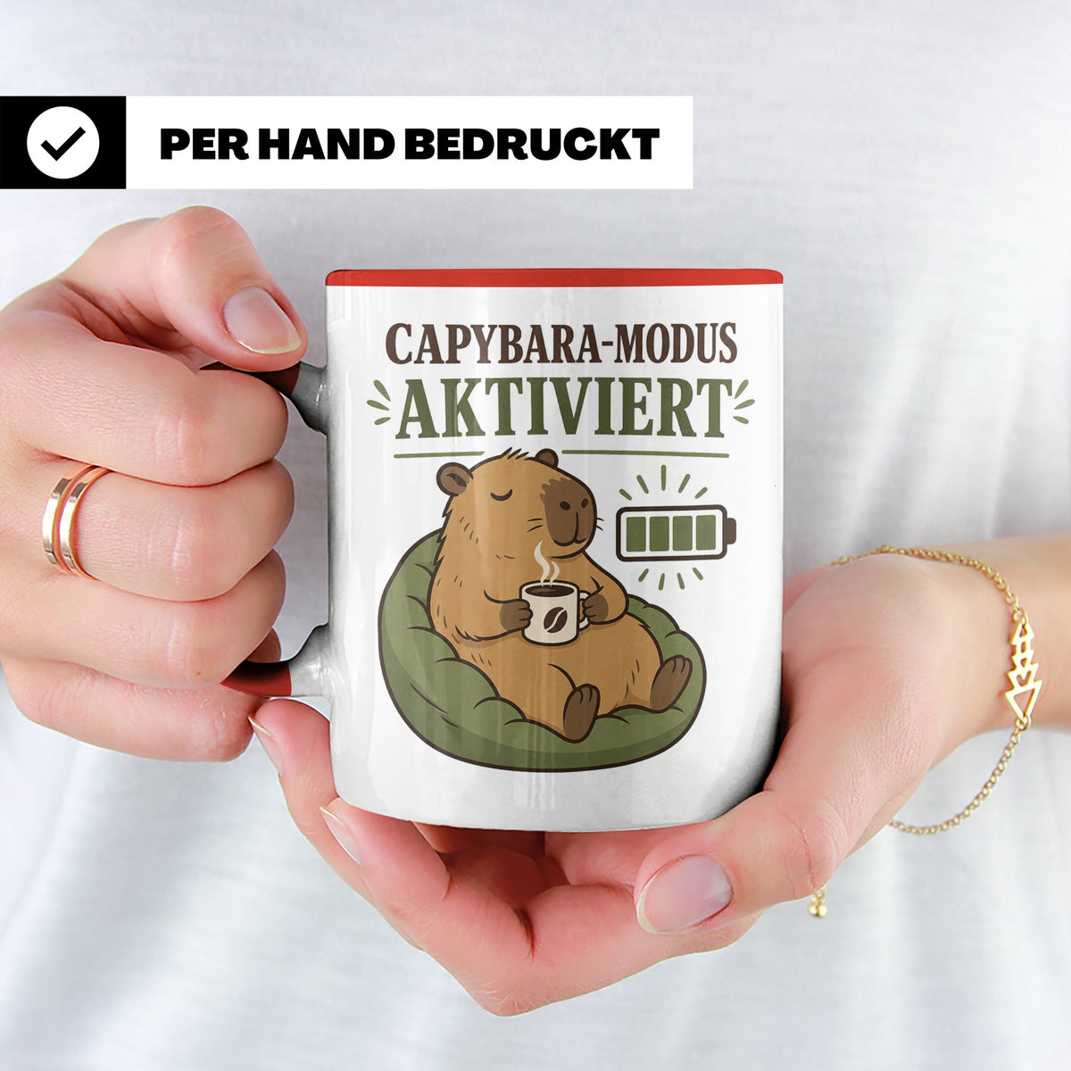 Capybara Tasse Capybara Modus aktiviert - Lustiges Geschenk  – Rot [farbe:rot]