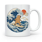 Capybara Tasse Surfer Japanische Welle - Geschenk für Capyba – Weiß [farbe:weiß]