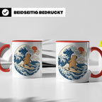 Capybara Tasse Surfer Japanische Welle - Geschenk für Capyba – Rot [farbe:rot]