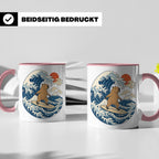 Capybara Tasse Surfer Japanische Welle - Geschenk für Capyba – Rosa [farbe:rosa]