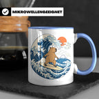 Capybara Tasse Surfer Japanische Welle - Geschenk für Capyba – Blau [farbe:blau]