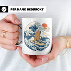 Capybara Tasse Surfer Japanische Welle - Geschenk für Capyba – Weiß [farbe:weiß]