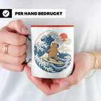 Capybara Tasse Surfer Japanische Welle - Geschenk für Capyba – Rot [farbe:rot]