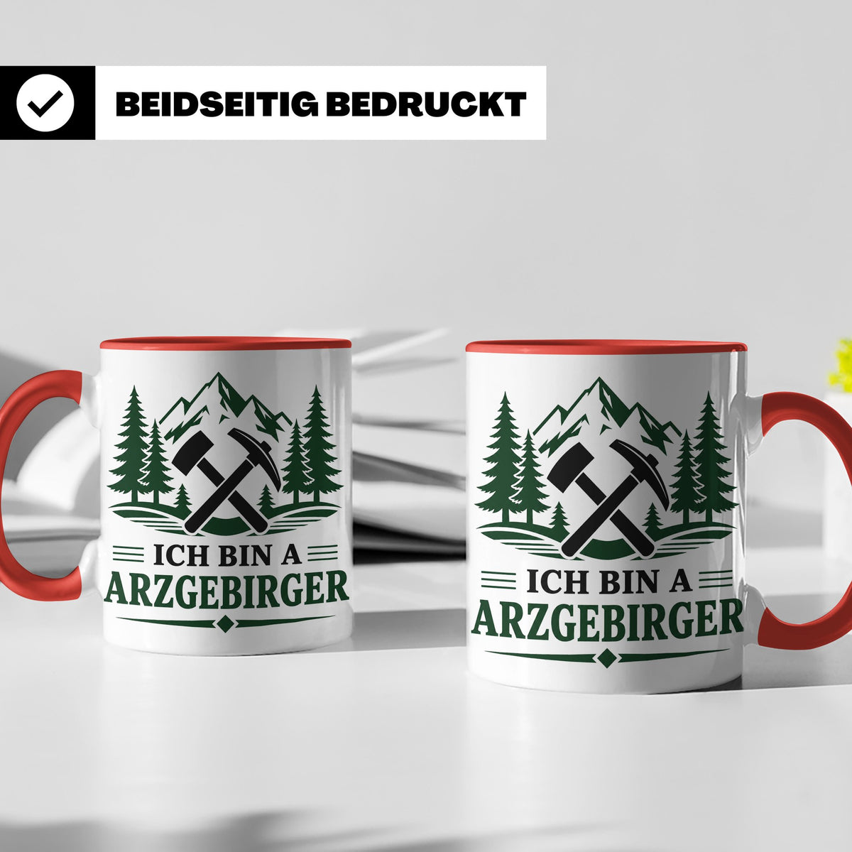 Erzgebirge Tasse Ich bin a Arzgebirger - Geschenk für Erzgeb – Rot [farbe:rot]