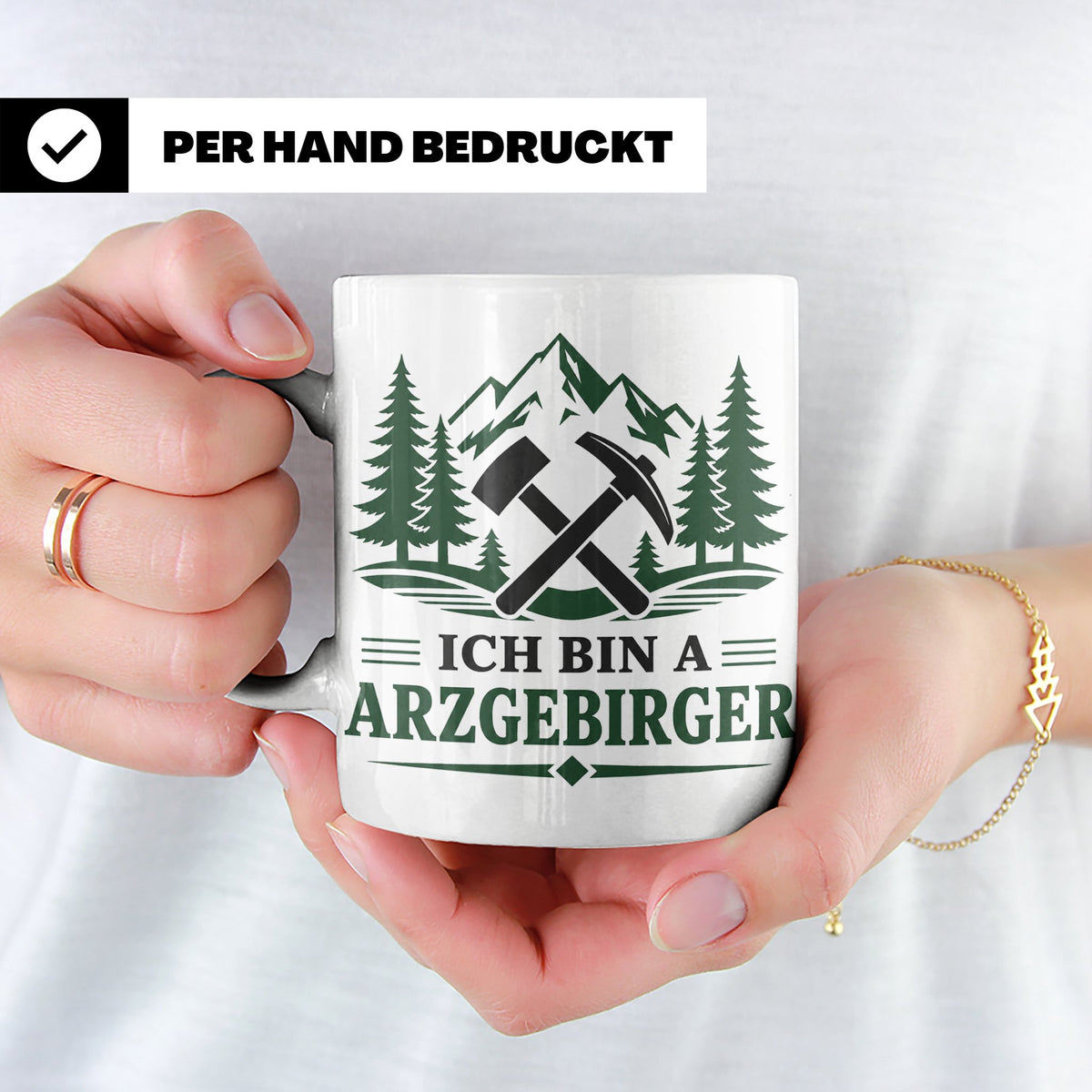 Erzgebirge Tasse Ich bin a Arzgebirger - Geschenk für Erzgeb – Weiß [farbe:weiß]