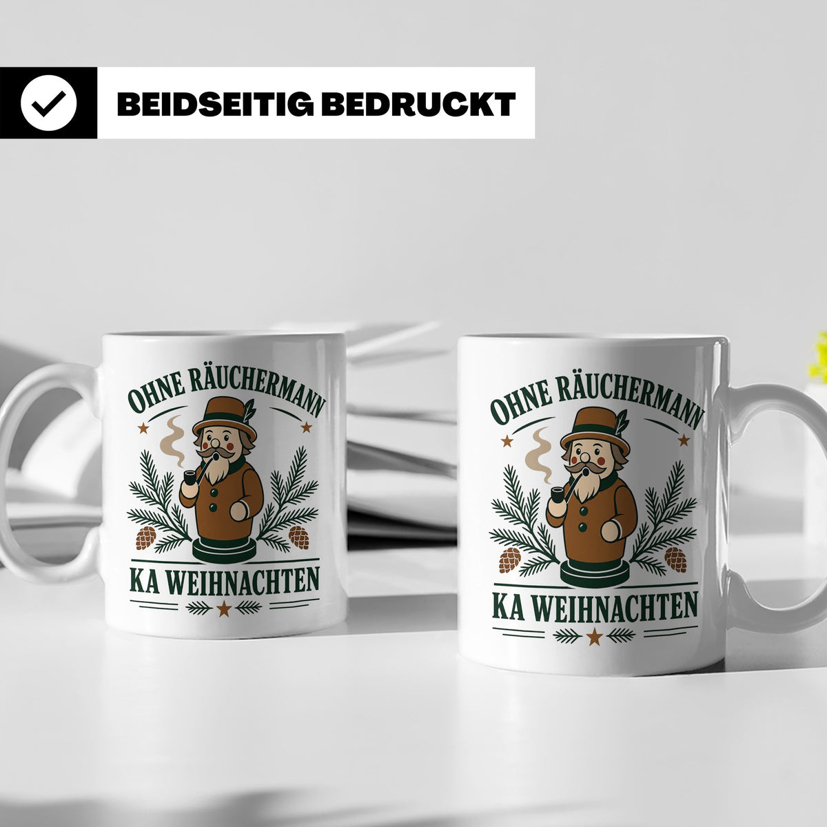Erzgebirge Tasse Ohne Räuchermann ka Weihnachten - Geschenk  – Weiß [farbe:weiß]