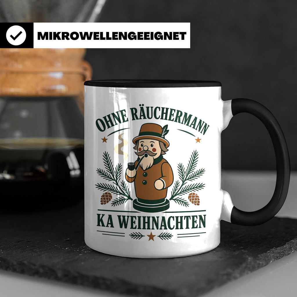 Erzgebirge Tasse Ohne Räuchermann ka Weihnachten - Geschenk  – Schwarz [farbe:schwarz]