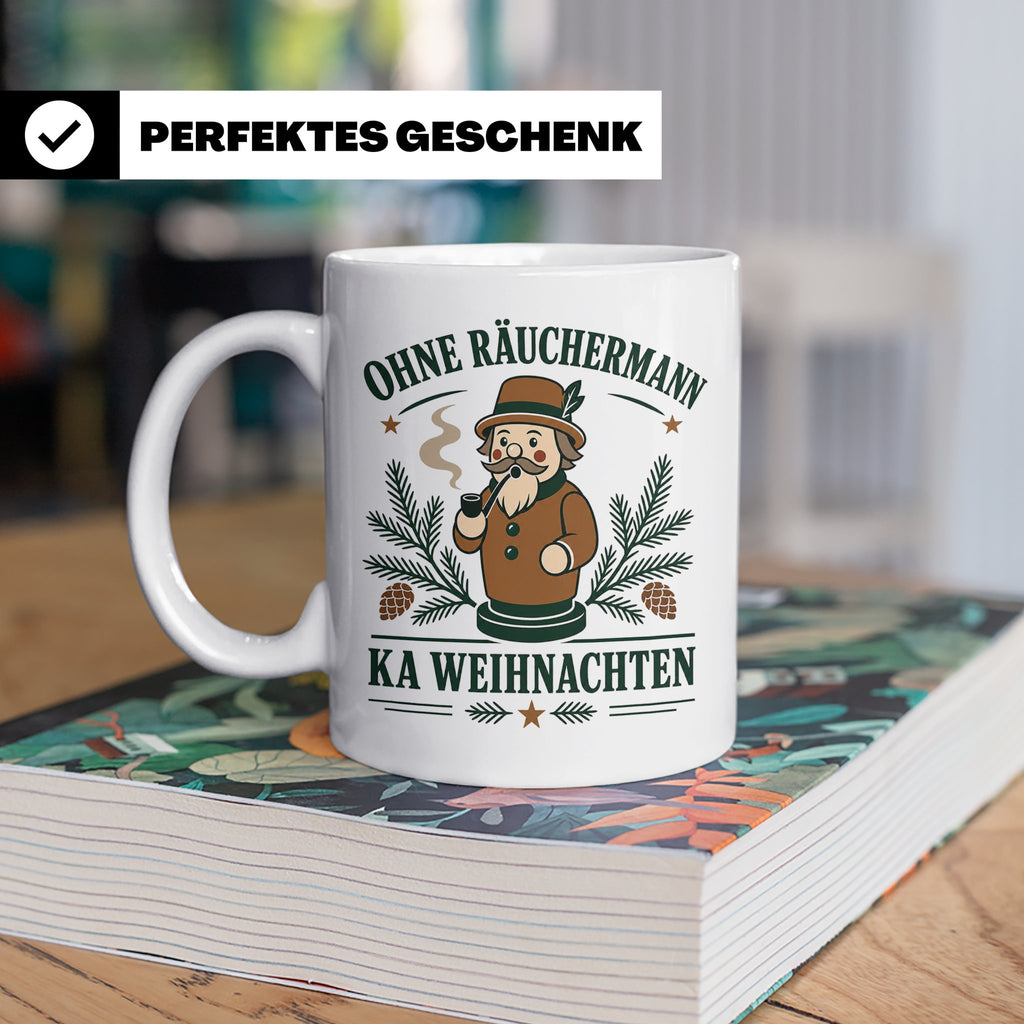 Erzgebirge Tasse Ohne Räuchermann ka Weihnachten - Geschenk  – Weiß [farbe:weiß]