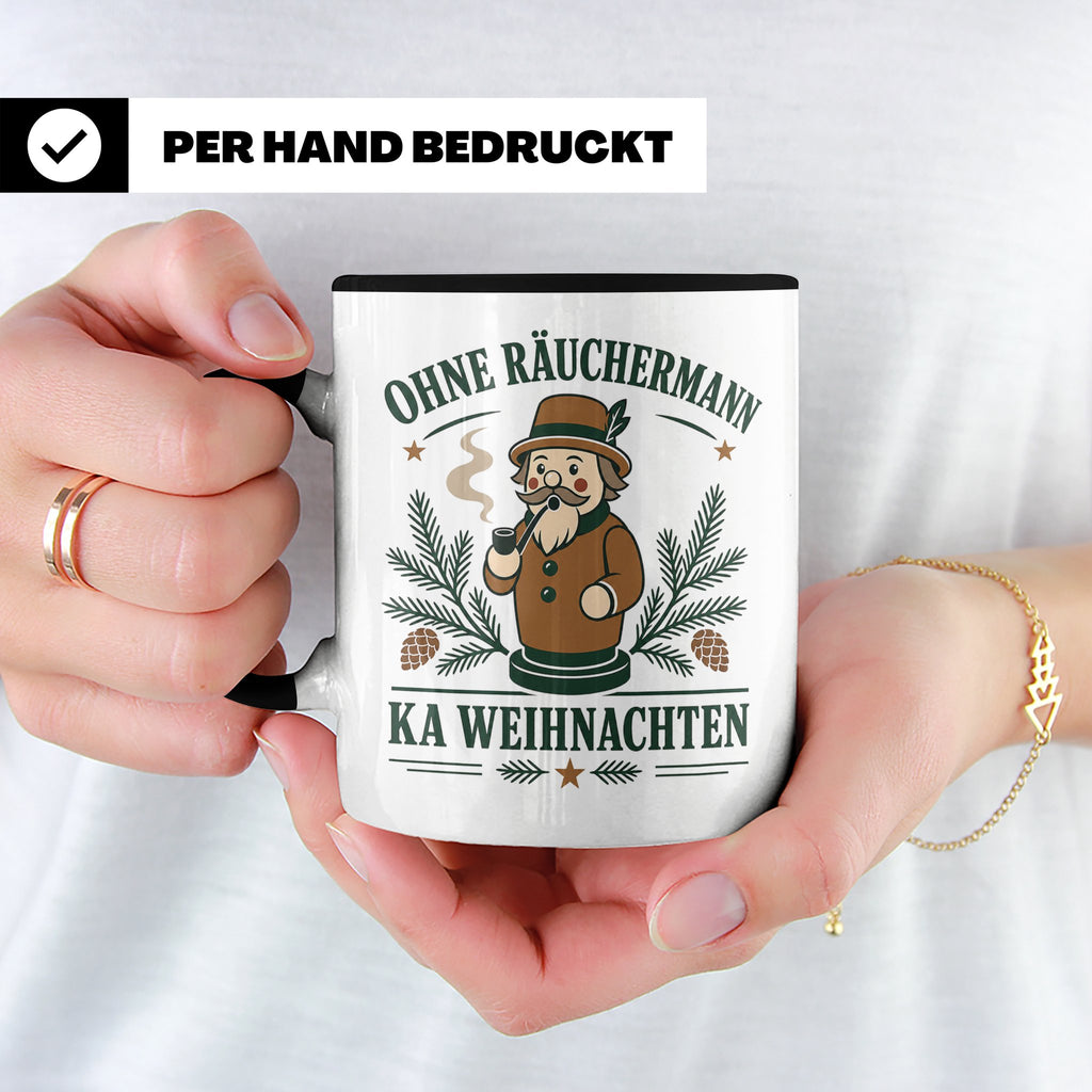 Erzgebirge Tasse Ohne Räuchermann ka Weihnachten - Geschenk  – Schwarz [farbe:schwarz]