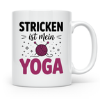 Stricken Ist Mein Yoga Tasse - Stricknadeln, Wolle, Handarbe – Weiß [farbe:weiß]