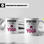 Stricken Ist Mein Yoga Tasse - Stricknadeln, Wolle, Handarbe – Weiß [farbe:weiß]