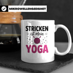 Stricken Ist Mein Yoga Tasse - Stricknadeln, Wolle, Handarbe – Weiß [farbe:weiß]