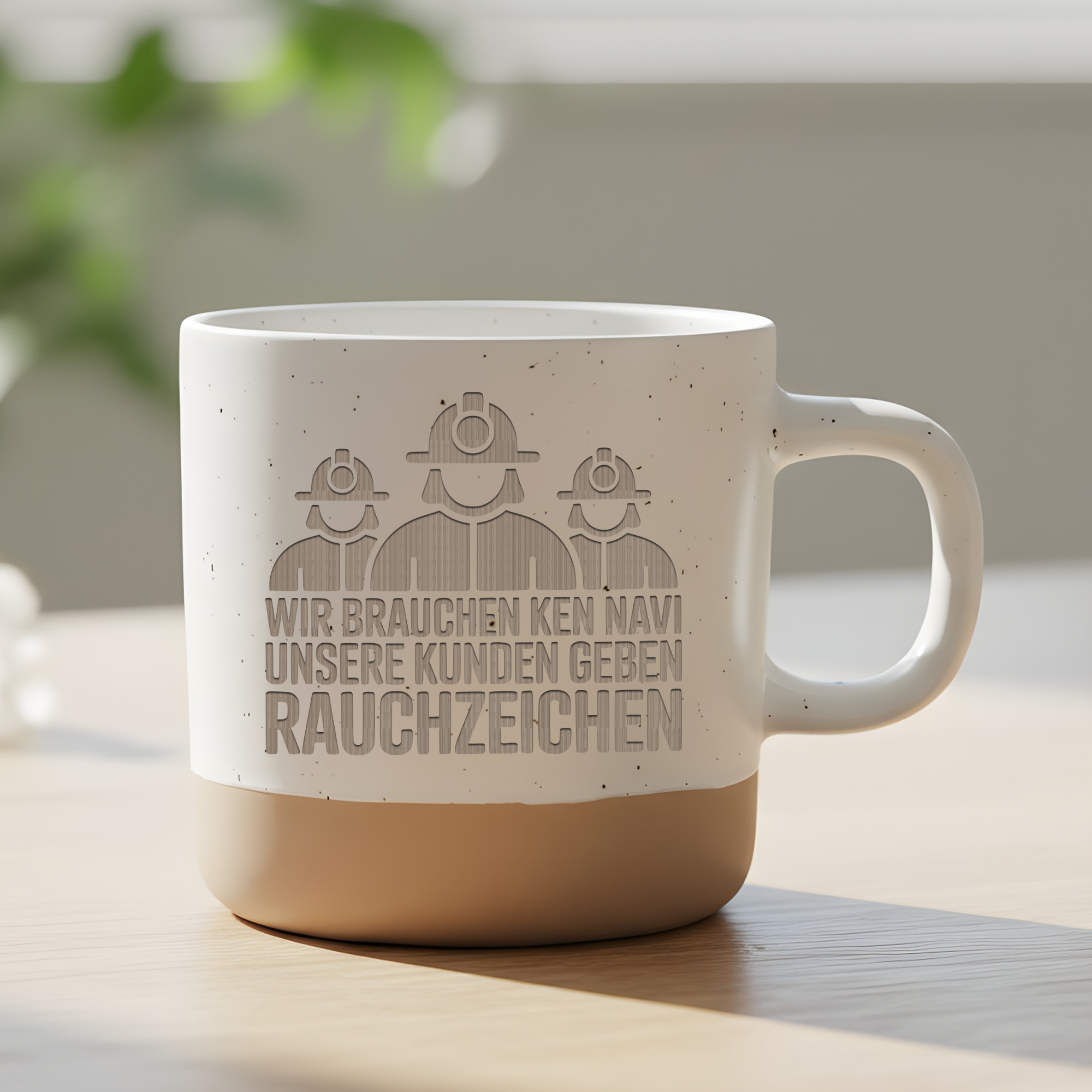 Feuerwehr Tasse Lustig, Wir brauchen kein Navi Rauchzeichen Geschenk, Kaffeetasse Feuerwehrmann, Becher Spruch Feuerwehrfrau Geschenk
