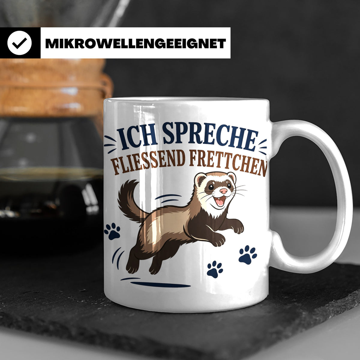 Frettchen Tasse Ich spreche fließend Frettchen - Lustiges Ge – Weiß [farbe:weiß]