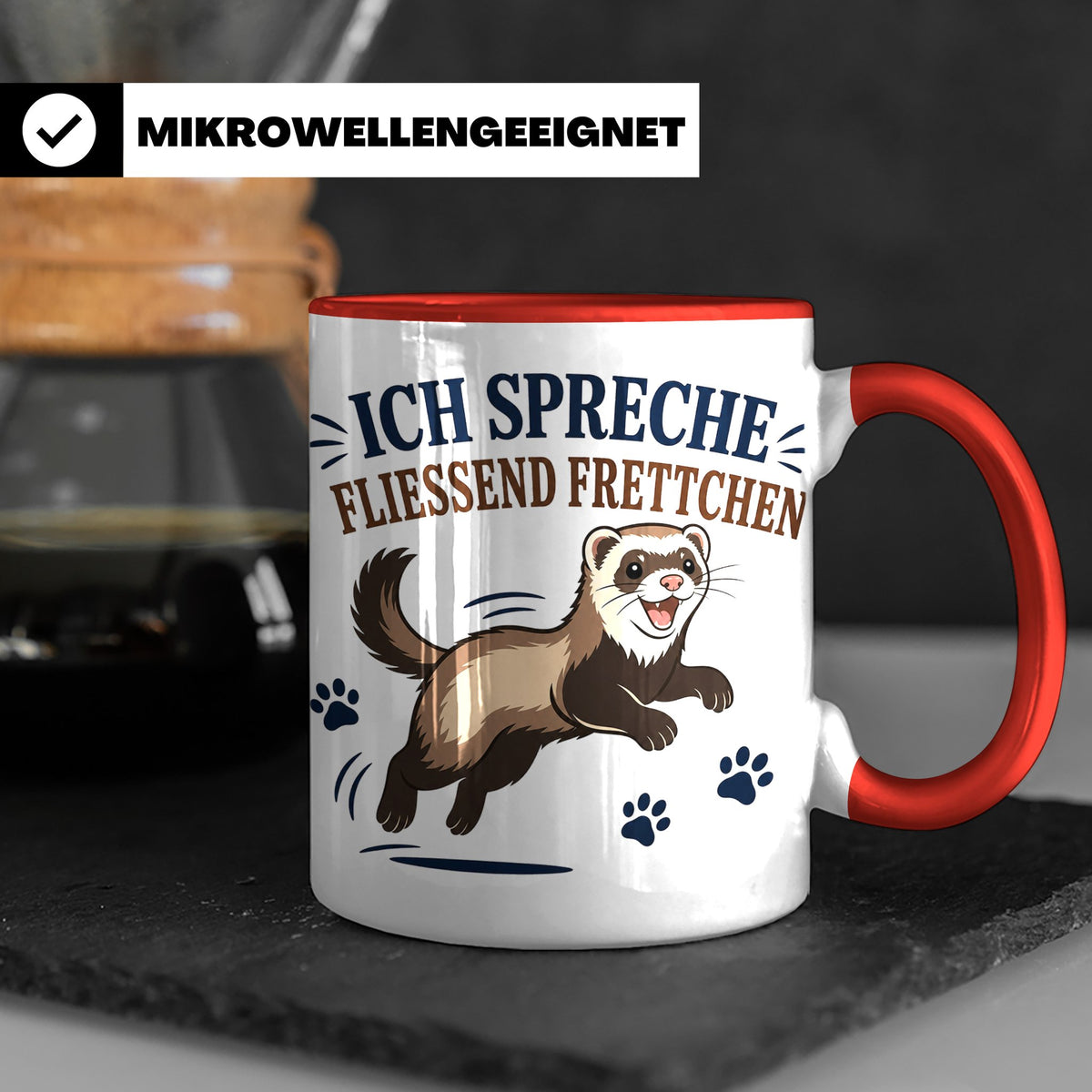 Frettchen Tasse Ich spreche fließend Frettchen - Lustiges Ge – Rot [farbe:rot]