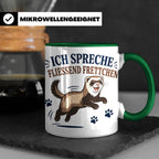 Frettchen Tasse Ich spreche fließend Frettchen - Lustiges Ge – Grün [farbe:grün]