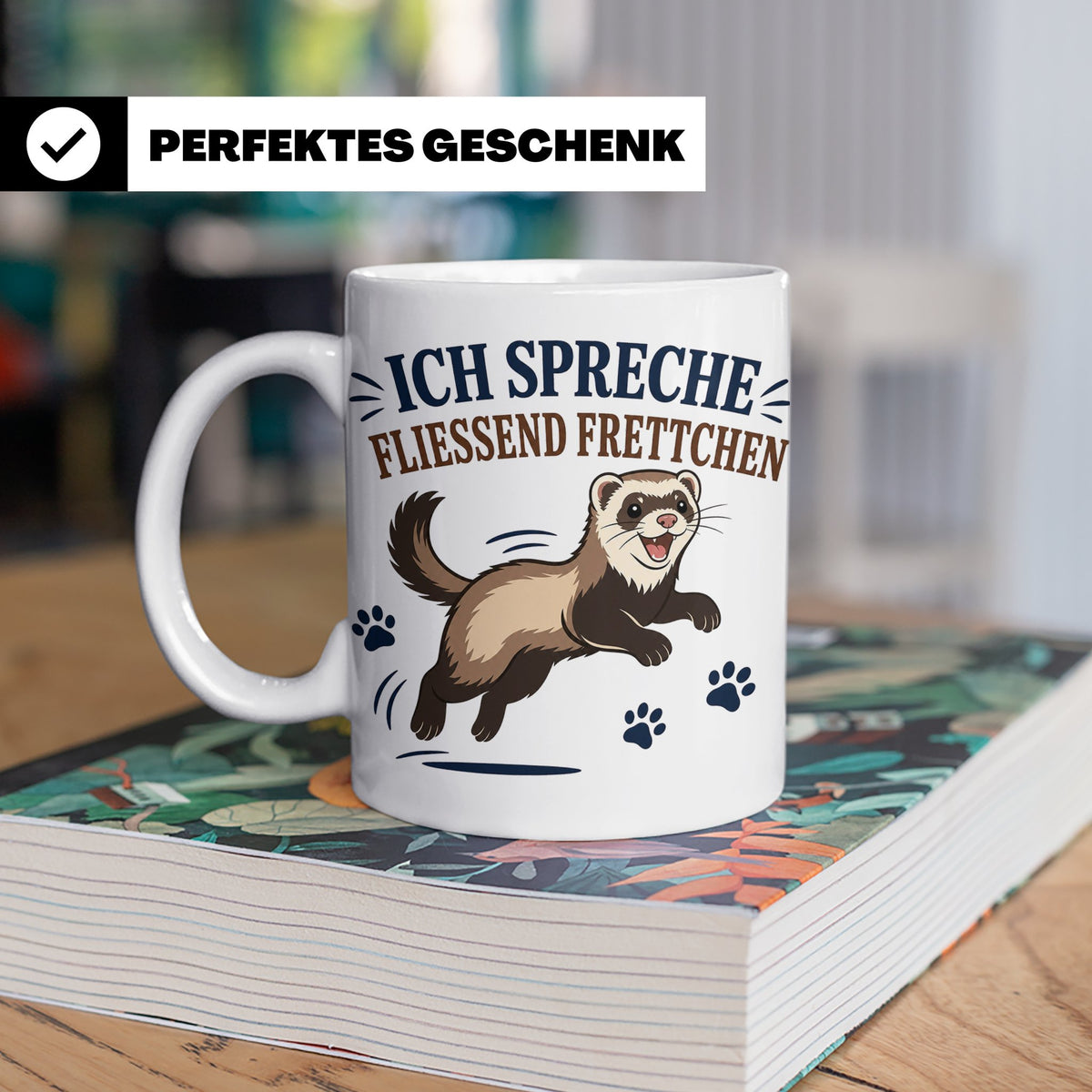 Frettchen Tasse Ich spreche fließend Frettchen - Lustiges Ge – Weiß [farbe:weiß]