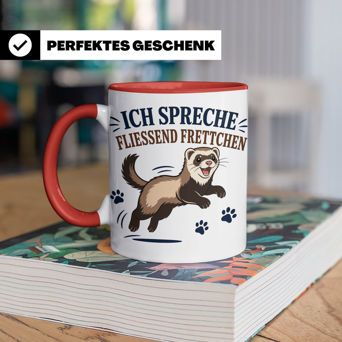 Frettchen Tasse Ich spreche fließend Frettchen - Lustiges Ge – Rot [farbe:rot]
