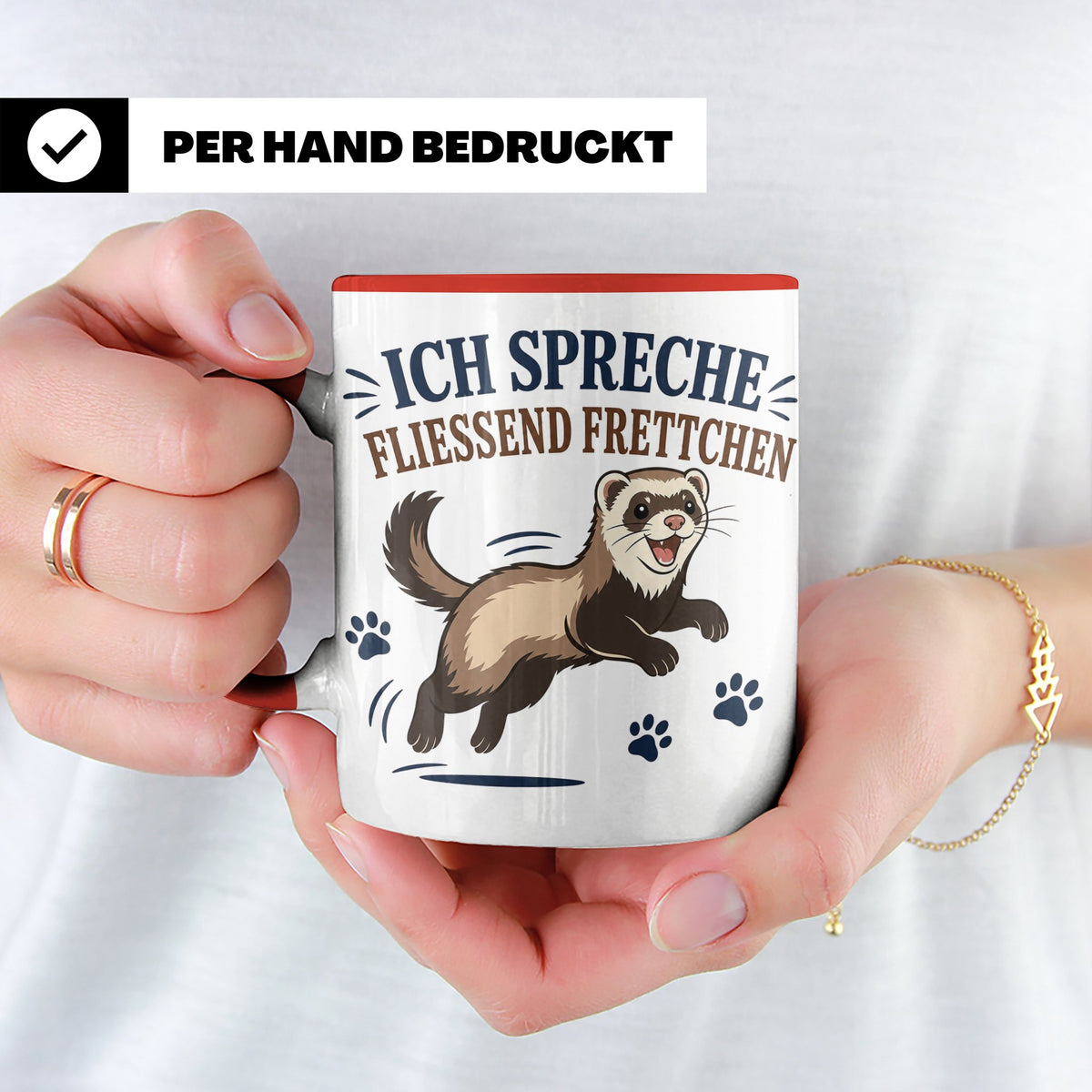 Frettchen Tasse Ich spreche fließend Frettchen - Lustiges Ge – Rot [farbe:rot]