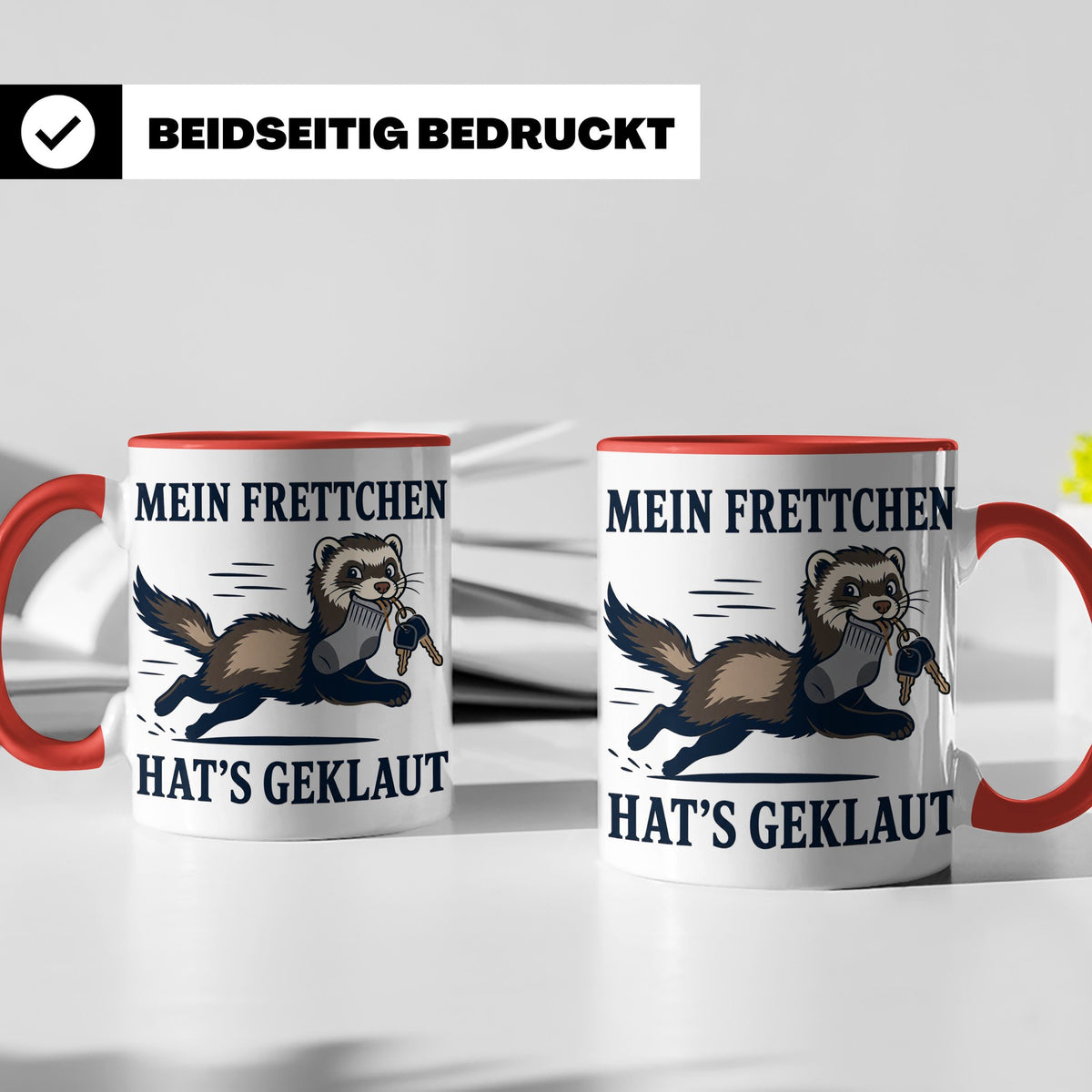 Frettchen Tasse Mein Frettchen hat's geklaut - Lustiges Gesc – Rot [farbe:rot]