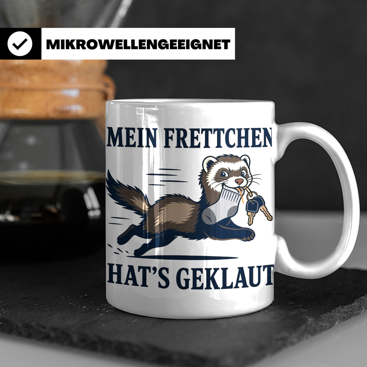 Frettchen Tasse Mein Frettchen hat's geklaut - Lustiges Gesc – Weiß [farbe:weiß]
