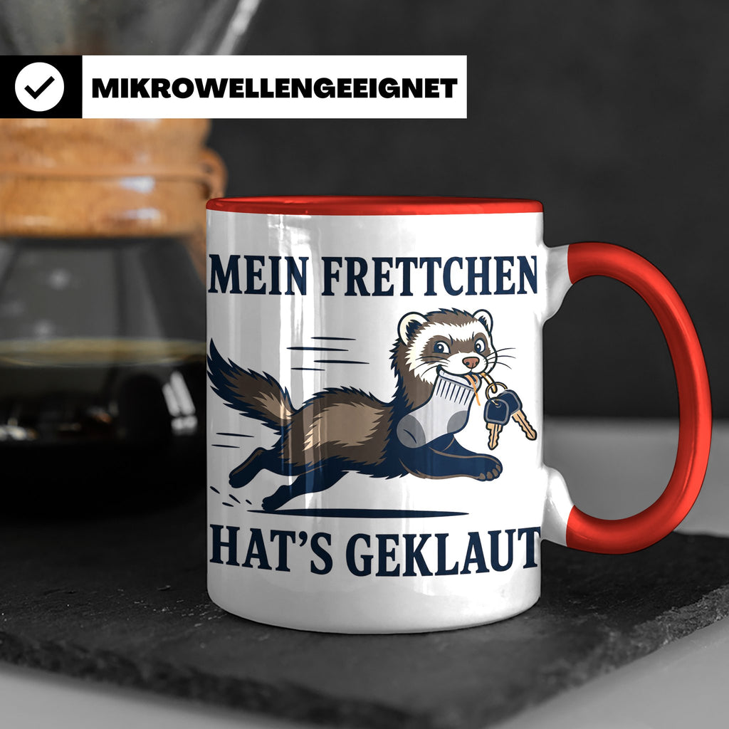 Frettchen Tasse Mein Frettchen hat's geklaut - Lustiges Gesc – Rot [farbe:rot]