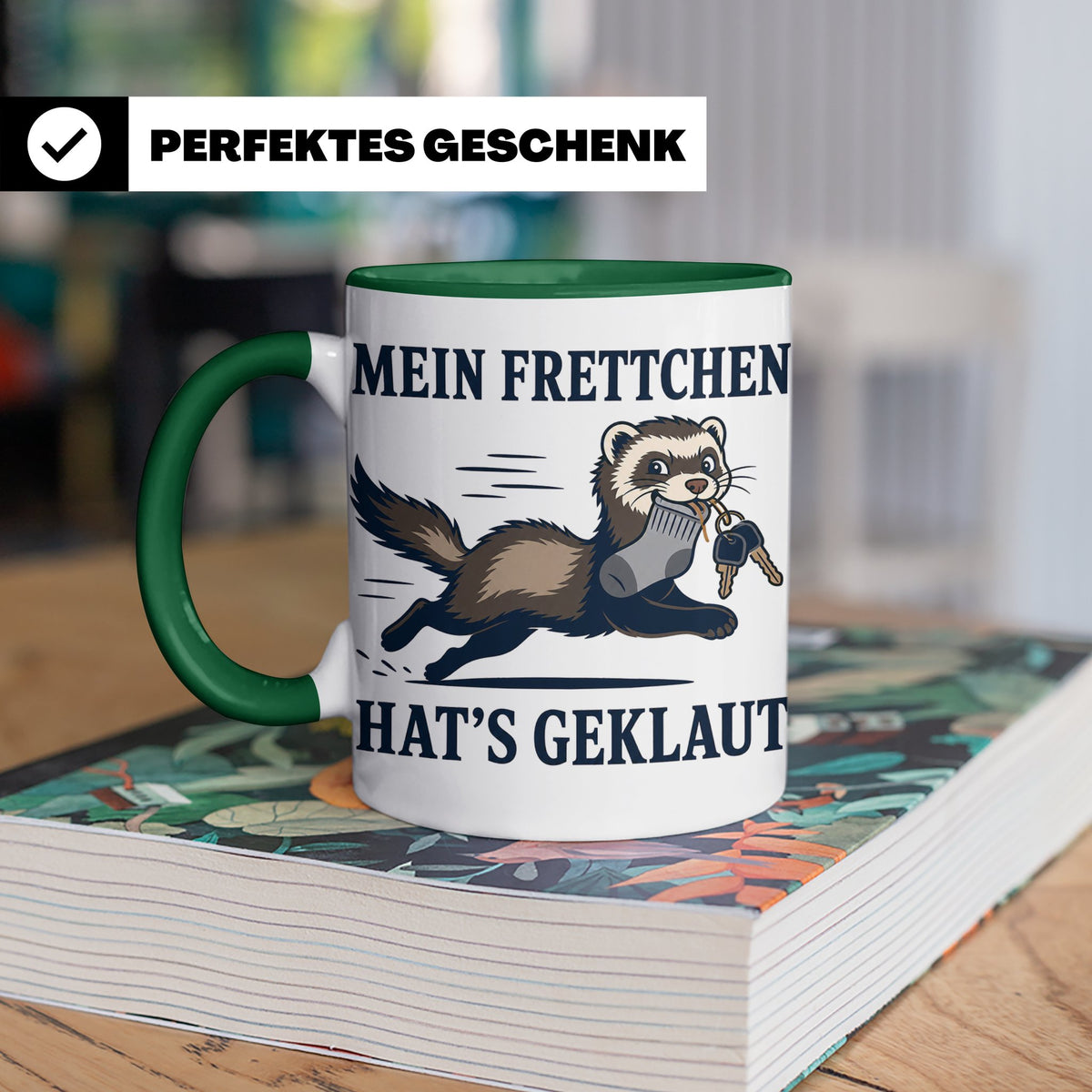 Frettchen Tasse Mein Frettchen hat's geklaut - Lustiges Gesc – Grün [farbe:grün]