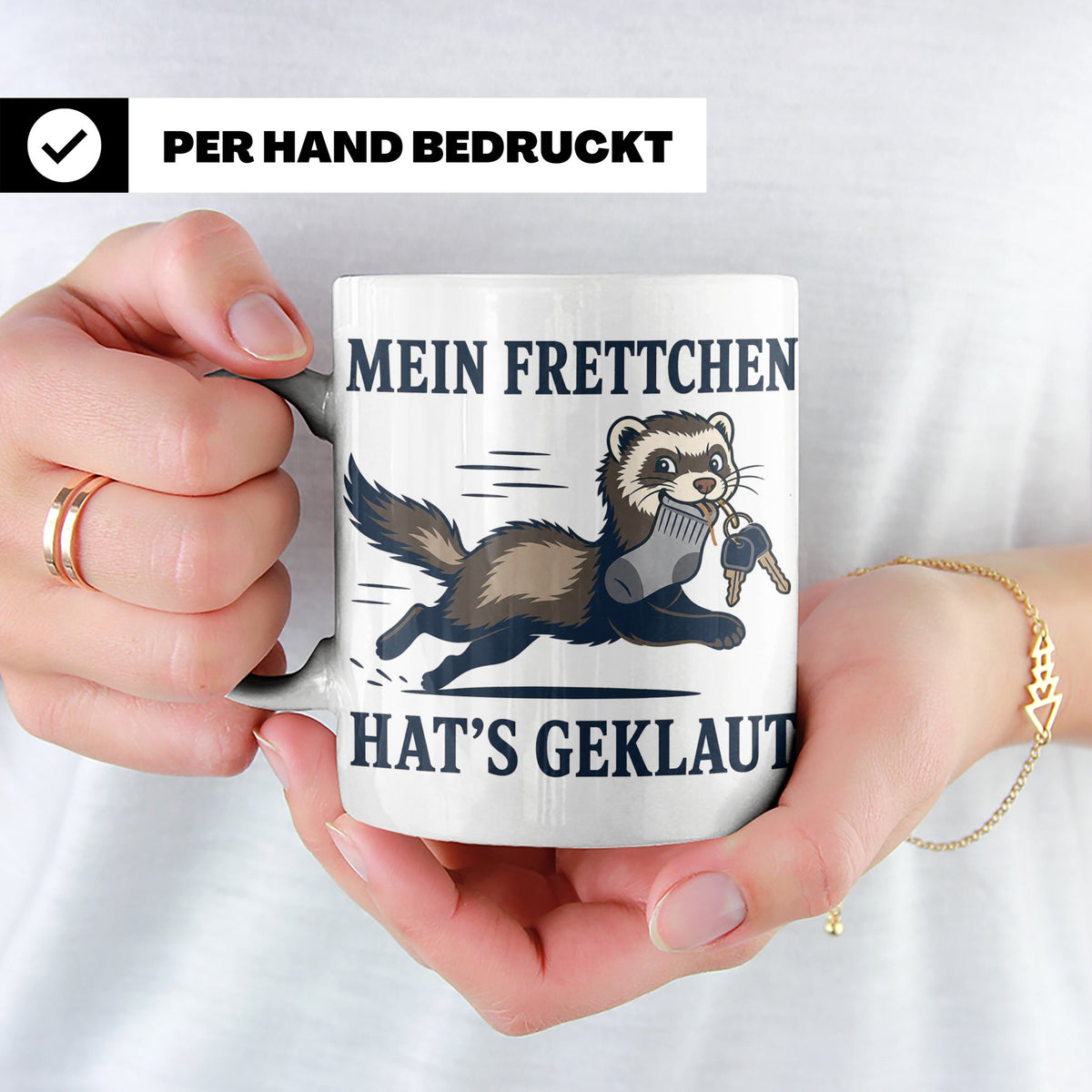 Frettchen Tasse Mein Frettchen hat's geklaut - Lustiges Gesc – Weiß [farbe:weiß]