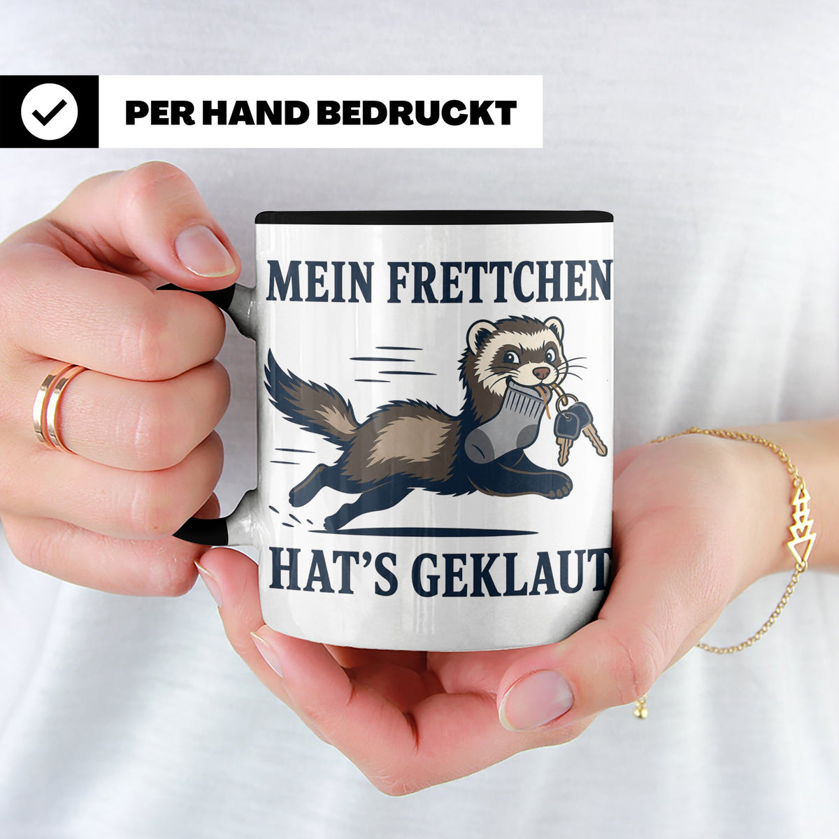Frettchen Tasse Mein Frettchen hat's geklaut - Lustiges Gesc – Schwarz [farbe:schwarz]