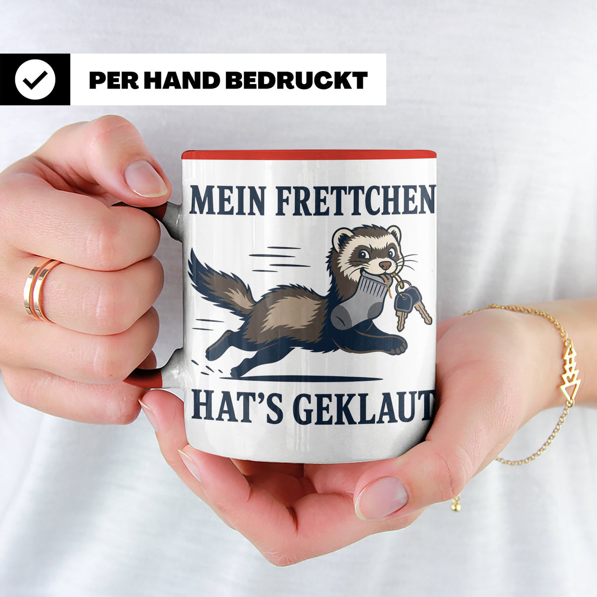 Frettchen Tasse Mein Frettchen hat's geklaut - Lustiges Gesc – Rot [farbe:rot]