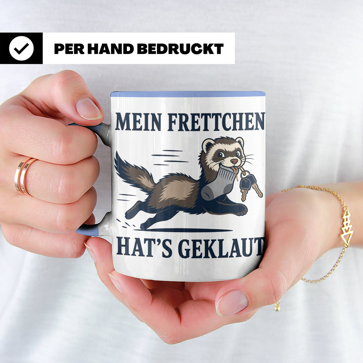 Frettchen Tasse Mein Frettchen hat's geklaut - Lustiges Gesc – Blau [farbe:blau]